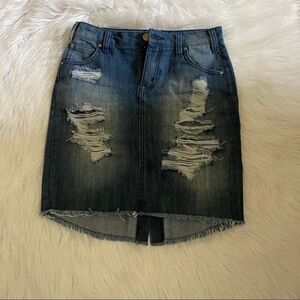 Love ,Fire distressed mini jeans skirt 24